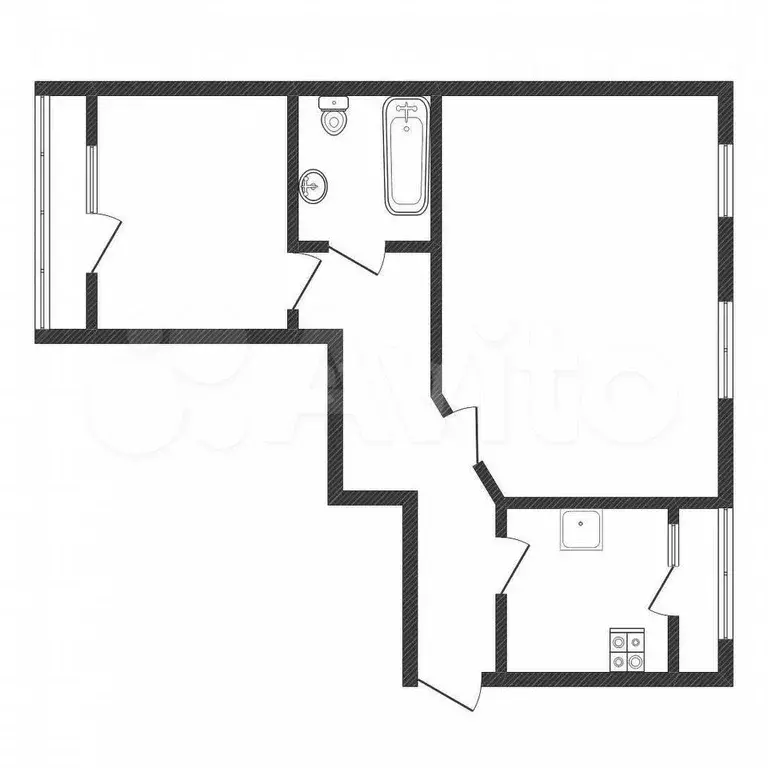 2-к. квартира, 61 м, 1/9 эт. - Фото 1