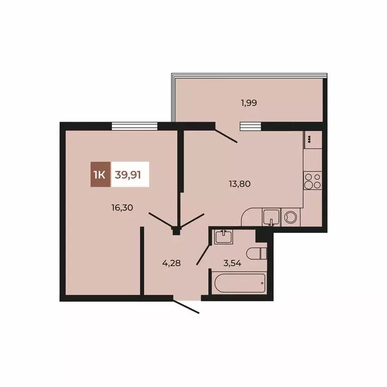 1-комнатная квартира: Щепкинское сельское поселение, посёлок ... - Фото 0