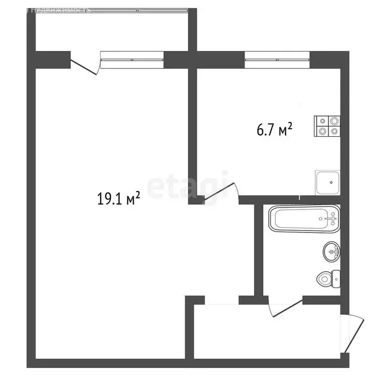 1-комнатная квартира: Челябинск, улица Танкистов, 142А (30.4 м) - Фото 1