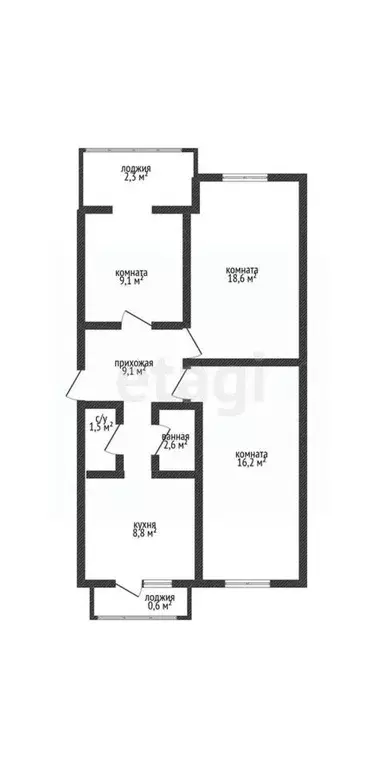 3-к кв. Краснодарский край, Геленджик ул. Свердлова, 30 (66.0 м) - Фото 2