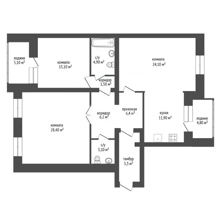 3-к кв. Башкортостан, Уфа ул. Мустая Карима, 16/1 (105.4 м) - Фото 1