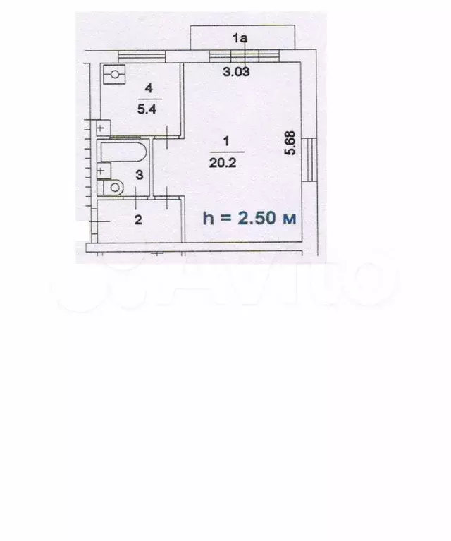 1-к. квартира, 31,5 м, 2/5 эт. - Фото 0