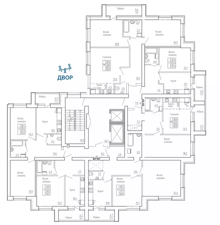 3-к кв. Кировская область, Киров ул. Капитана Дорофеева, 24 (85.6 м) - Фото 2