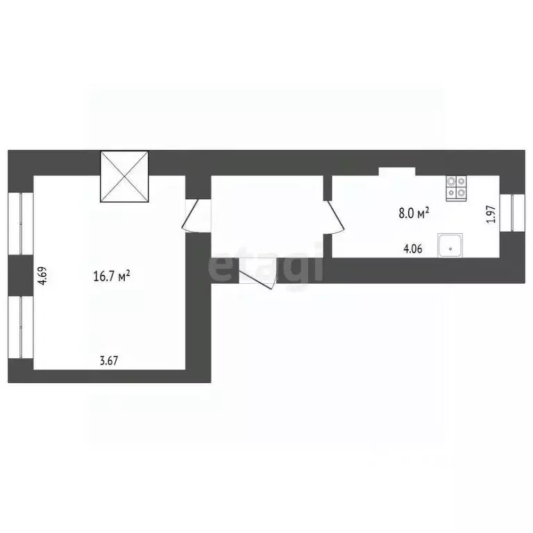 1-к кв. Севастополь, Севастополь, Балаклава г. ул. Солнечная, 2 (24.7 ... - Фото 2