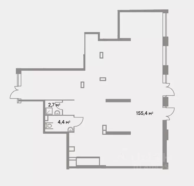 Торговая площадь в Москва пер. 1-й Котляковский, 4Б (162 м) - Фото 1