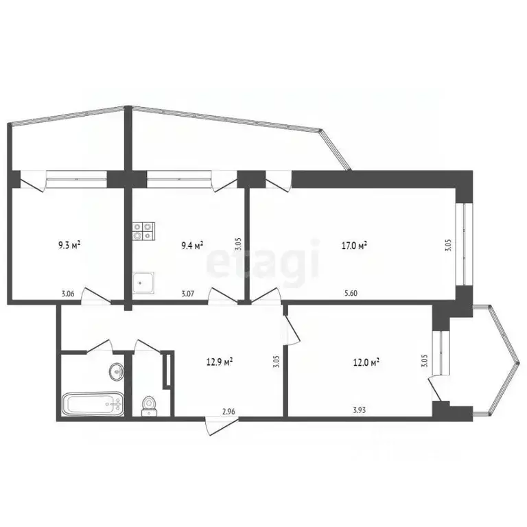 3-к кв. Крым, Алушта ул. Богдана Хмельницкого (70.7 м) - Фото 2