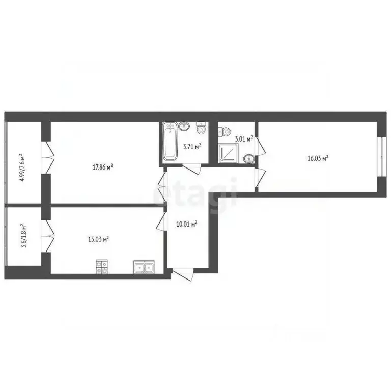 2-к кв. Марий Эл, Йошкар-Ола ул. Чехова, 55 (70.0 м) - Фото 1