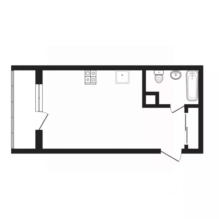 Студия Тюменская область, Тюмень ул. Вадима Бованенко, 1 (29.9 м) - Фото 2