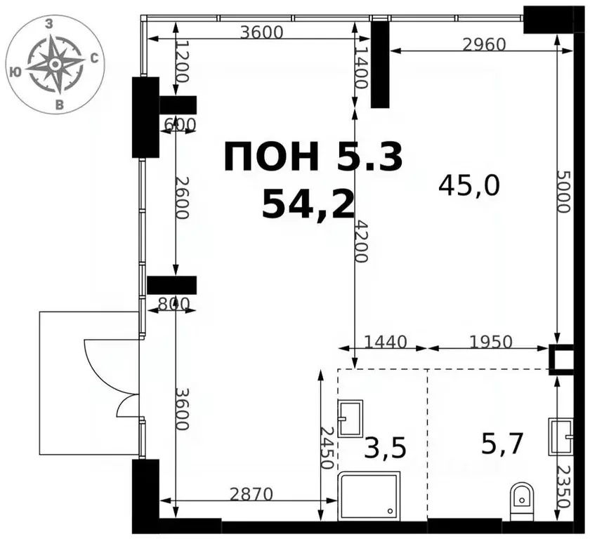 Помещение свободного назначения в Москва Амурская ул., 9 (54 м) - Фото 2