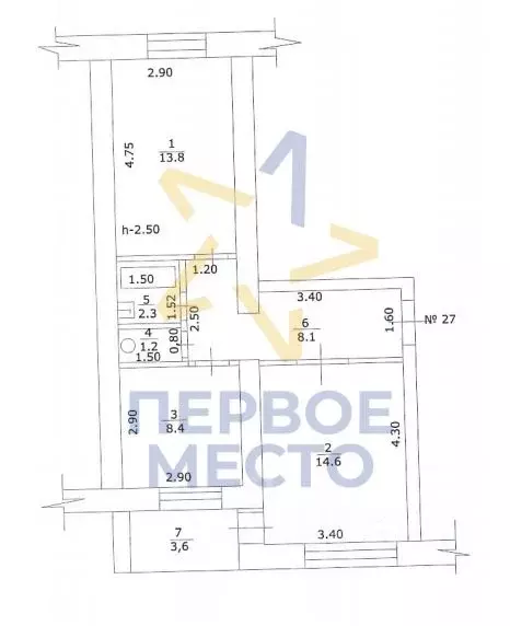 2-к кв. Башкортостан, Благовещенск ул. Комарова, 11 (50.2 м) - Фото 2