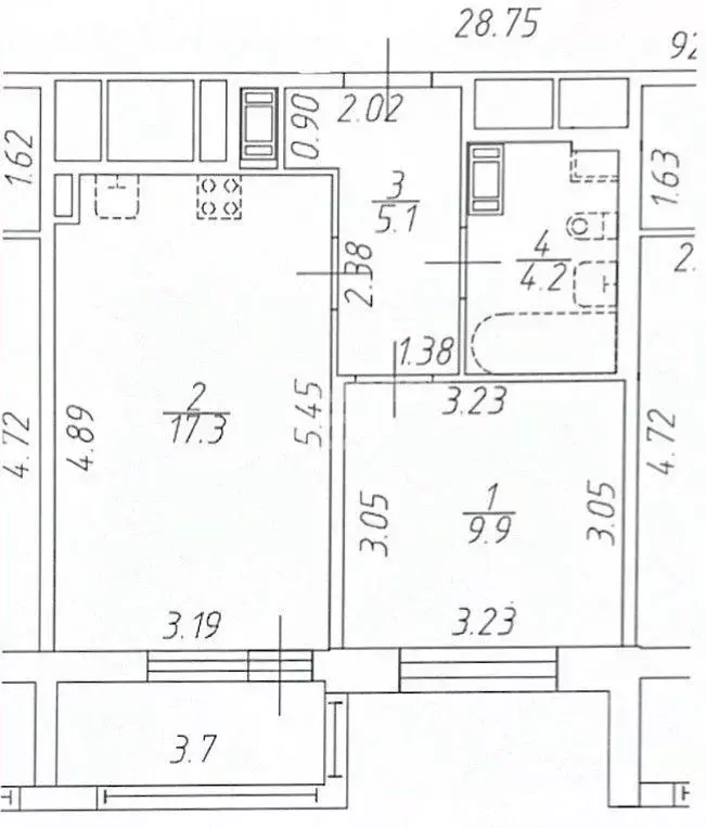 1-к кв. Санкт-Петербург просп. Обуховской обороны, 36 (36.5 м) - Фото 2