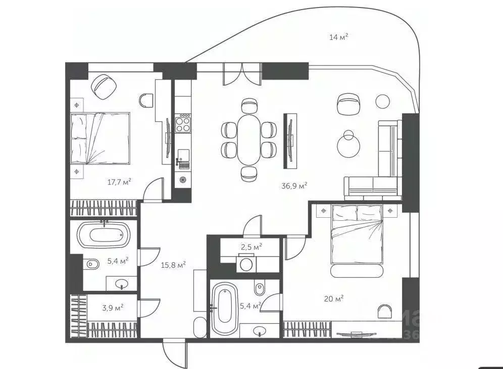 3-к кв. Москва ул. Нижние Мневники, 9 (122.0 м) - Фото 1