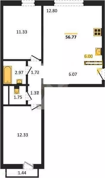 Продаётся 2-к квартира, 56.34 м - Фото 0