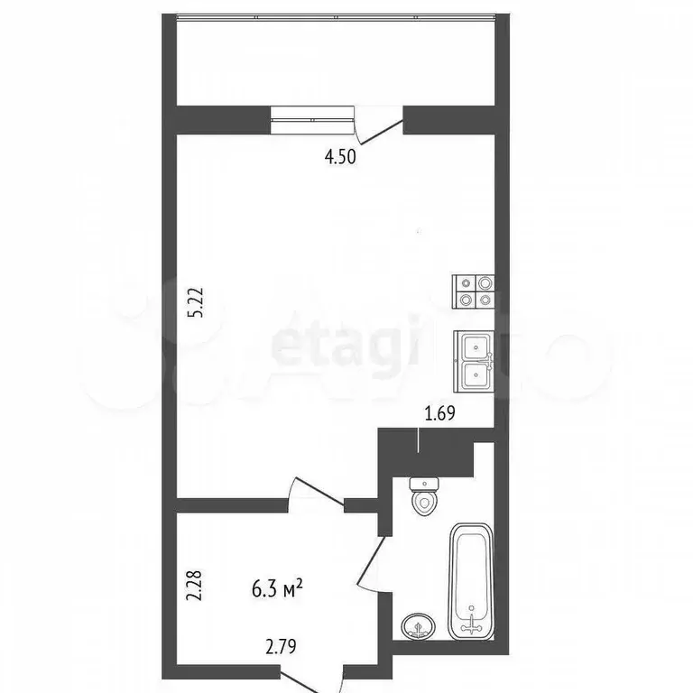 Квартира-студия, 31 м, 9/10 эт. - Фото 0