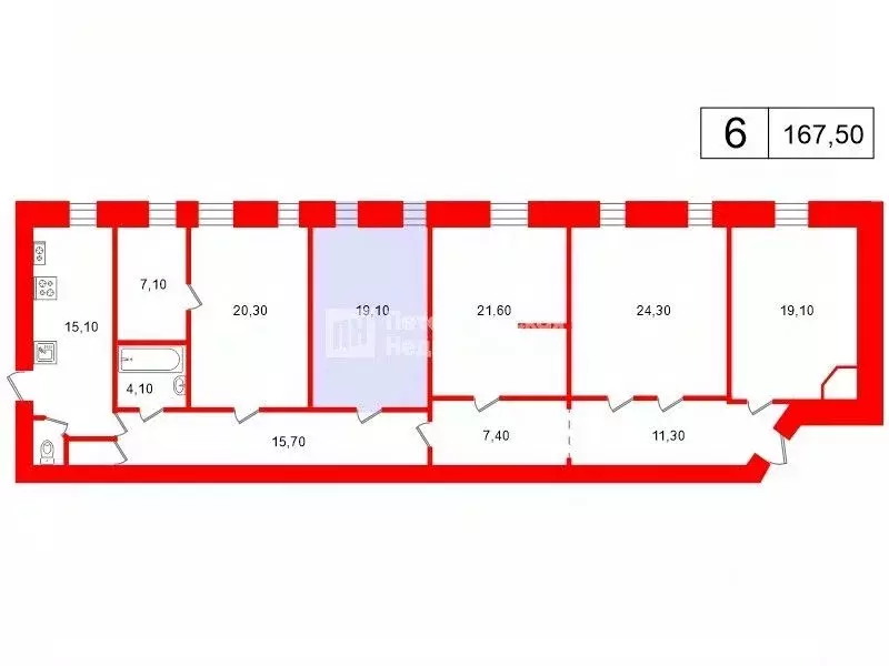 Комната Санкт-Петербург просп. Большой Петроградской стороны, 98 (19.1 ... - Фото 1