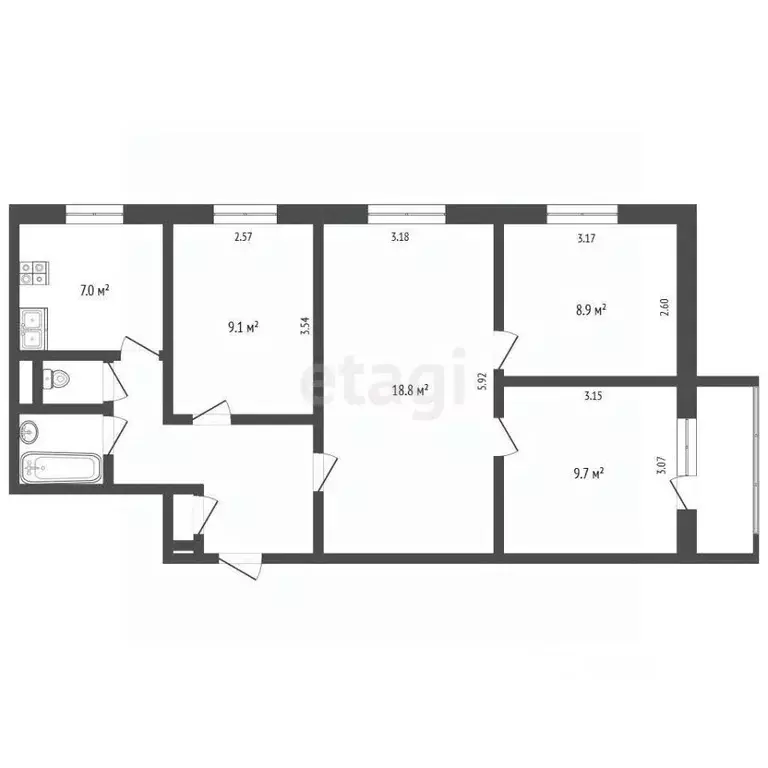 4-к кв. Москва ул. Молдагуловой, 28К1 (63.0 м) - Фото 1