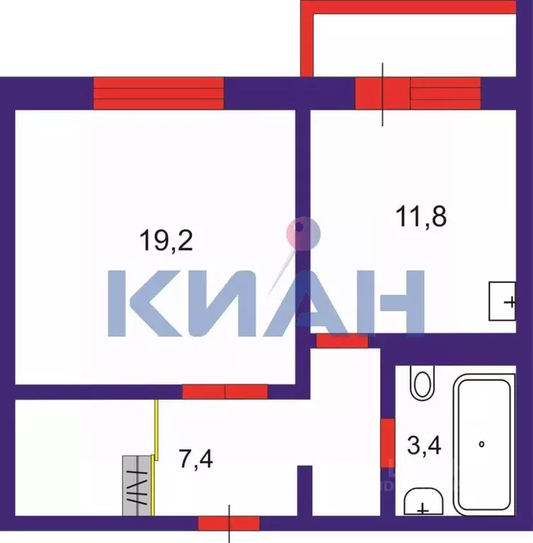 1-к кв. Красноярский край, Красноярск ул. Авиаторов, 40 (45.6 м) - Фото 1