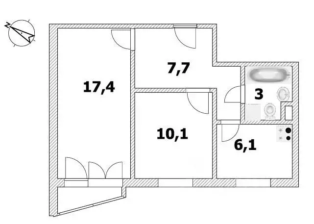 2-к кв. Москва Маленковская ул., 12 (44.3 м) - Фото 2