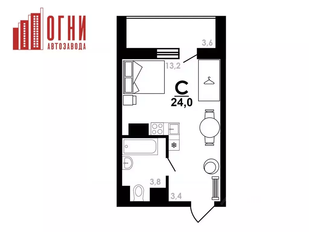 Студия Нижегородская область, Нижний Новгород Коломенская ул., 8к4 ... - Фото 1