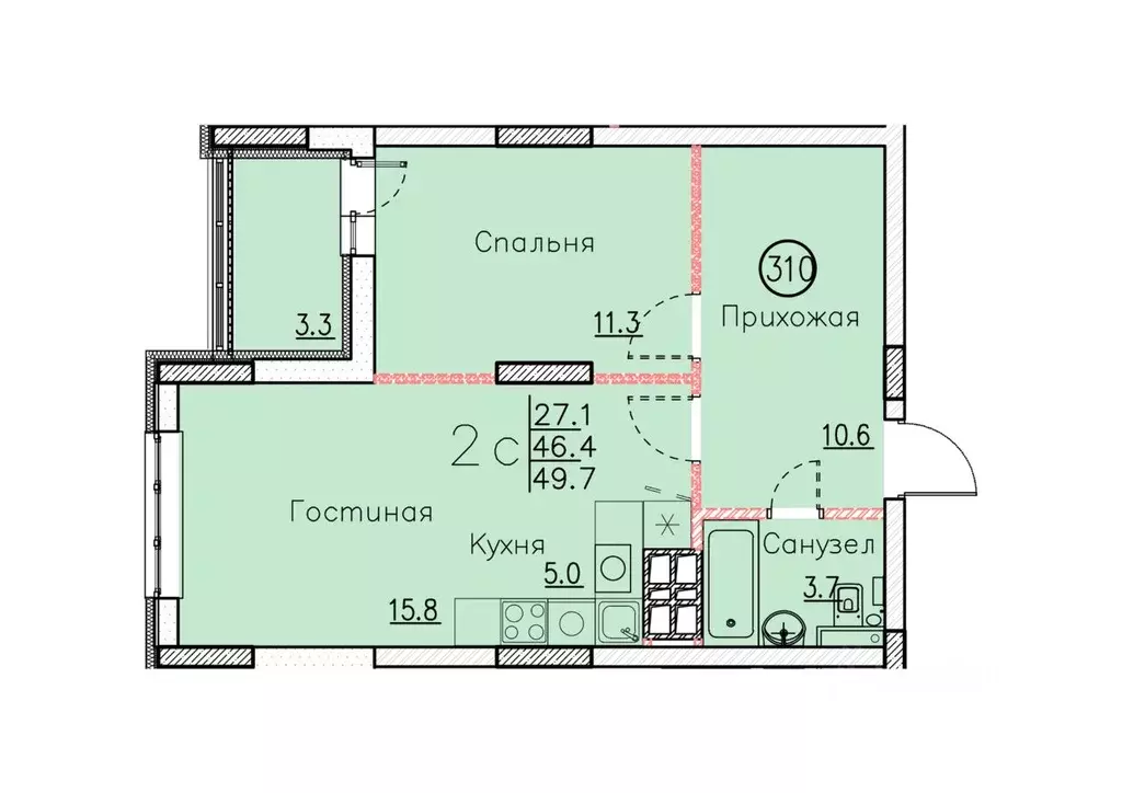 Свободной планировки кв. Саратовская область, Энгельс ул. Марины ... - Фото 1
