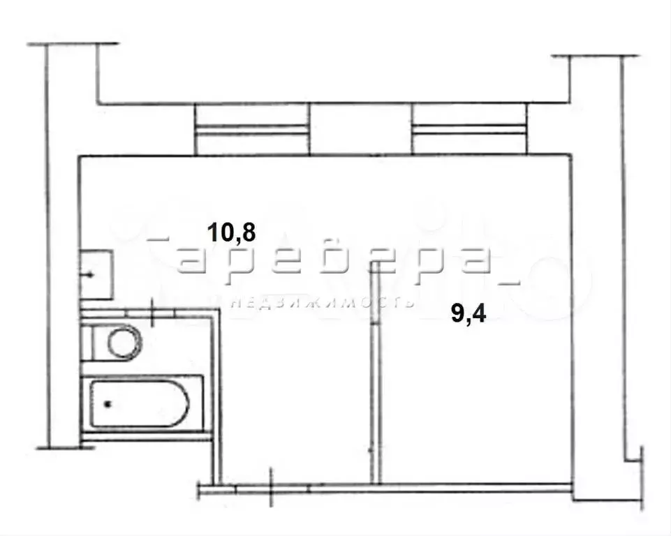 2-к. квартира, 23,1 м, 5/9 эт. - Фото 0