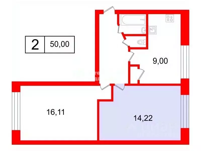 Комната Санкт-Петербург ул. Подвойского, 35к1 (14.2 м) - Фото 1