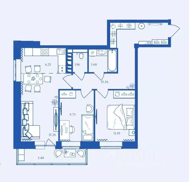 3-к кв. Брянская область, Брянск Деснаград мкр,  (68.95 м) - Фото 1