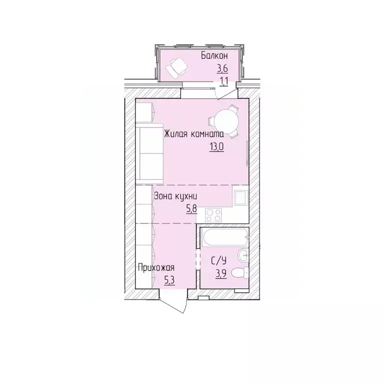 1-к кв. Алтайский край, Барнаул ВРЗ мкр, бул. 9 Января (29.1 м) - Фото 1