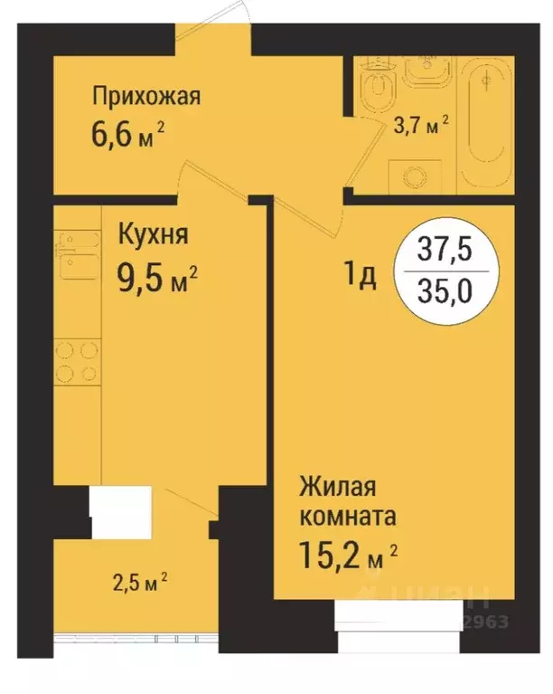 1-к кв. Тамбовская область, Тамбов ул. Имени С.И. Савостьянова, 14В ... - Фото 0
