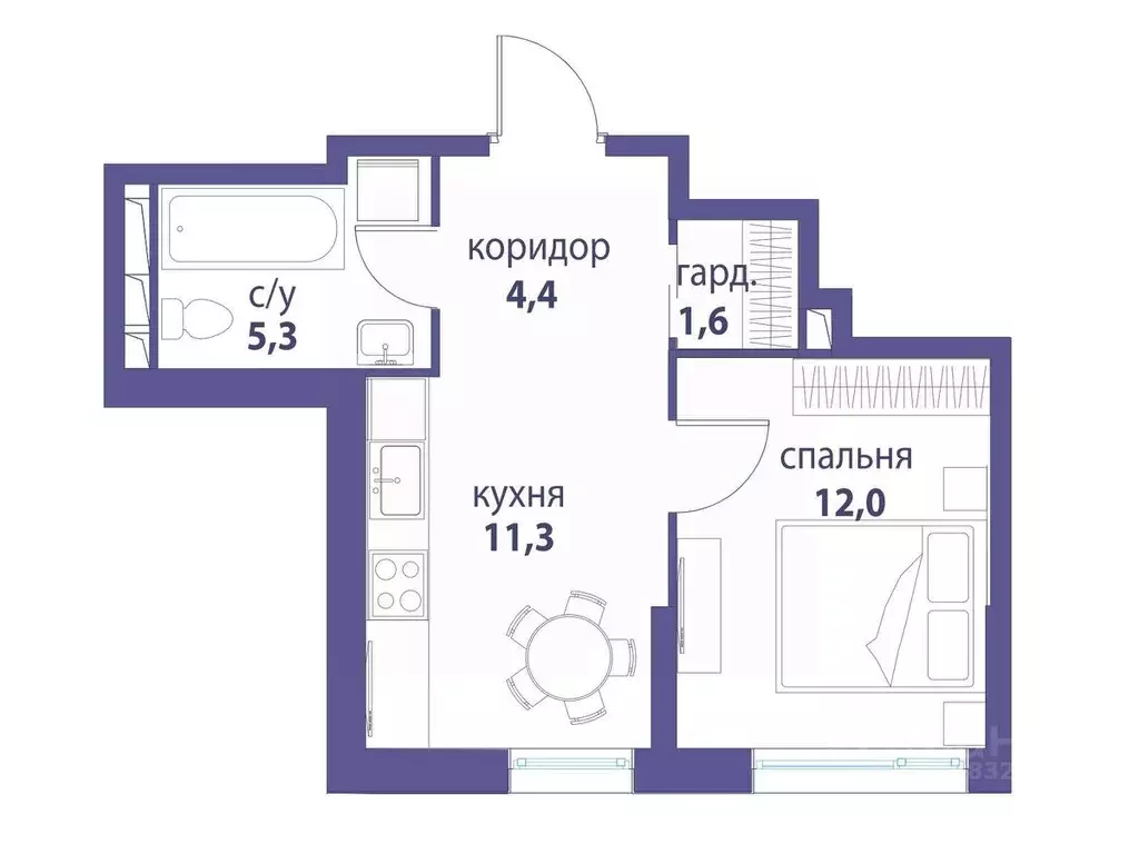 1-к кв. Москва ул. Крузенштерна, 3к3 (34.6 м) - Фото 1