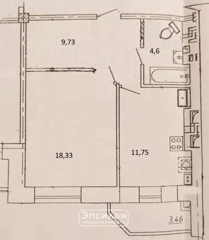 1-к кв. Курская область, Курск ул. Льва Толстого, 14 (44.2 м) - Фото 1