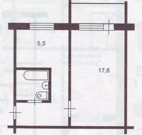 1-комнатная квартира: Тольятти, Ленинградская улица, 39 (30.3 м) - Фото 1
