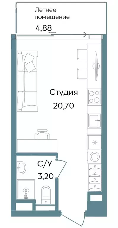 Квартира-студия: Республика Крым, Саки, курортный кластер Темпо (28.78 ... - Фото 0