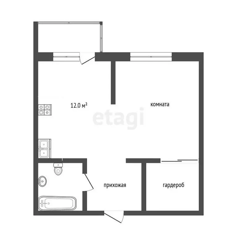 1-комнатная квартира: Тюмень, Ставропольская улица, 97к4 (35.7 м) - Фото 1