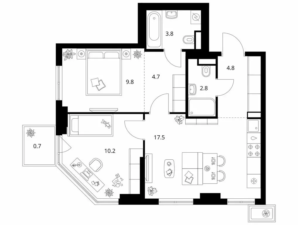 2-комнатная квартира: Москва, жилой комплекс Кавказский Бульвар 51 ... - Фото 1
