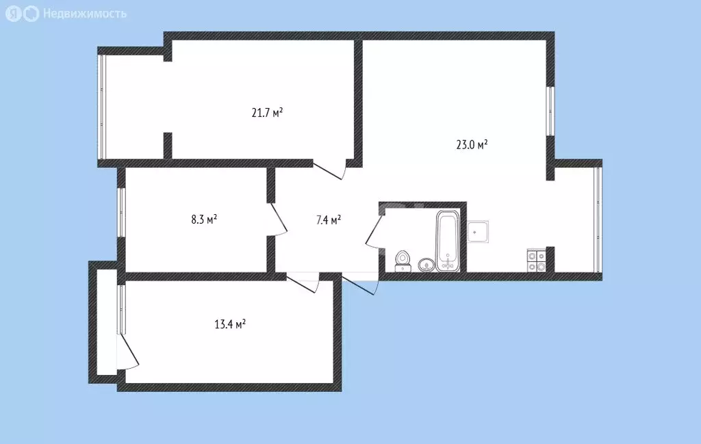 4-комнатная квартира: Черкесск, Фабричная улица, 6 (77.2 м) - Фото 1
