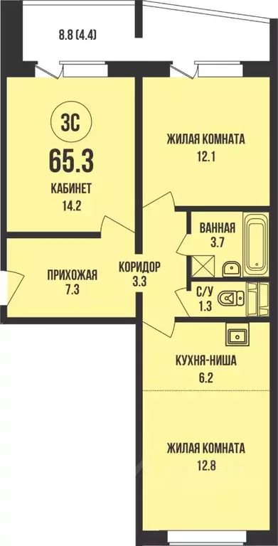 2-к кв. Новосибирская область, Новосибирск Династия жилой комплекс ... - Фото 0