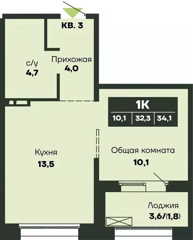 1-к кв. Новосибирская область, Новосибирск Гренландия жилой комплекс ... - Фото 1
