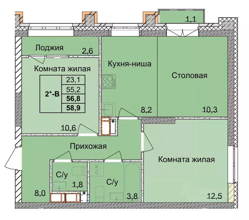 2-к кв. Нижегородская область, Нижний Новгород 1-я Оранжерейная ул. ... - Фото 0