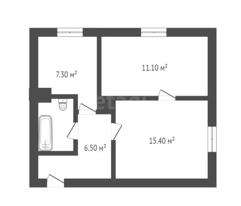 2-комнатная квартира: Поворино, Советская улица, 31 (41.5 м) - Фото 0