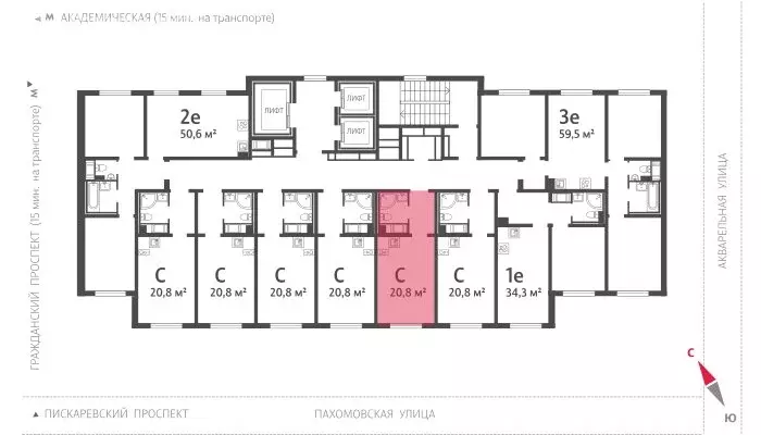 Квартира-студия: Санкт-Петербург, Пахомовская улица, 10к4 (20.7 м) - Фото 1