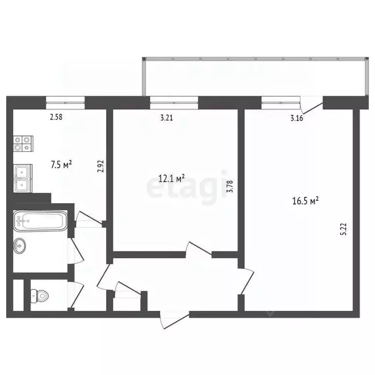 2-к кв. Белгородская область, Белгородский район, пос. Майский Садовая ... - Фото 2