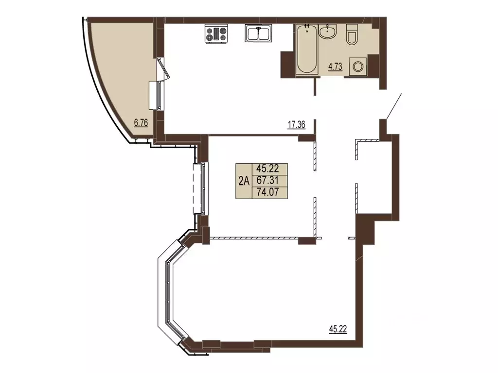 2-к кв. Владимирская область, Владимир ул. Мира, 5 (74.07 м) - Фото 1