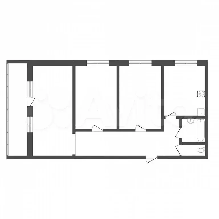 3-к. квартира, 79 м, 4/14 эт. - Фото 0