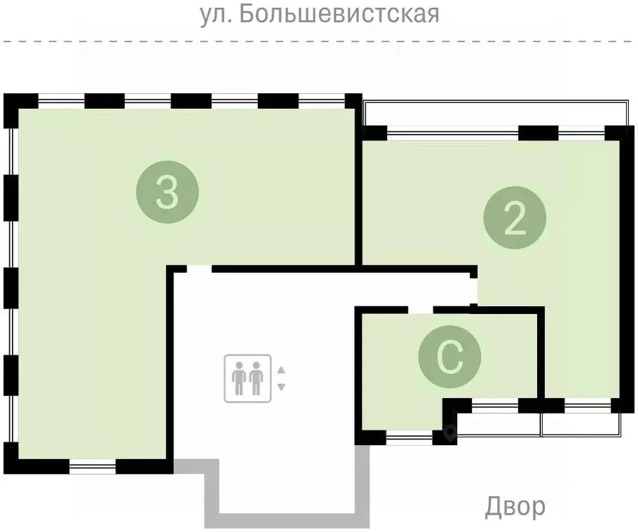 3-к кв. Новосибирская область, Новосибирск Большевистская ул., 43/2С ... - Фото 1