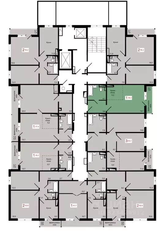1-к кв. Красноярский край, Красноярск Пашенный мкр,  (38.3 м) - Фото 1