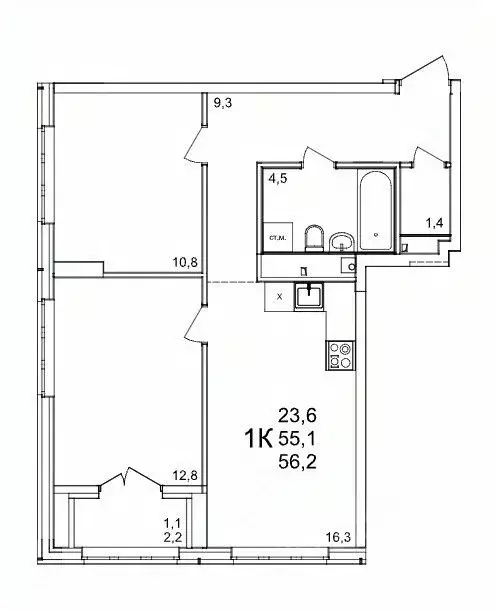 2-к кв. Нижегородская область, Нижний Новгород д. Анкудиновка, КМ ... - Фото 1