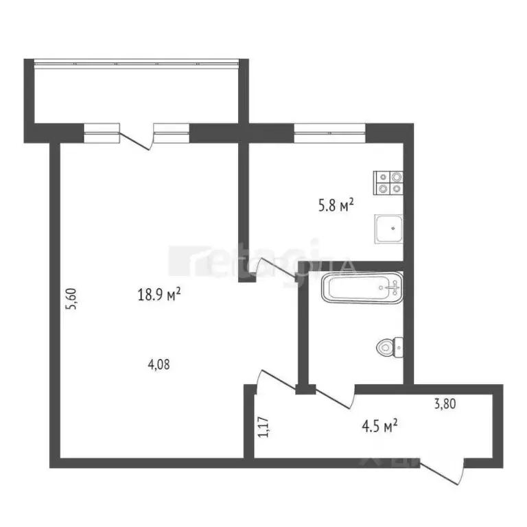 1-к кв. Новосибирская область, Новосибирск ул. Ватутина, 51 (32.1 м) - Фото 1