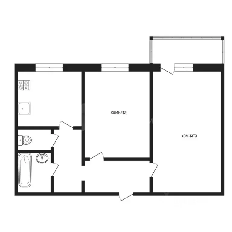 2-к кв. Тюменская область, Тюмень ул. Болотникова, 11 (52.1 м) - Фото 2