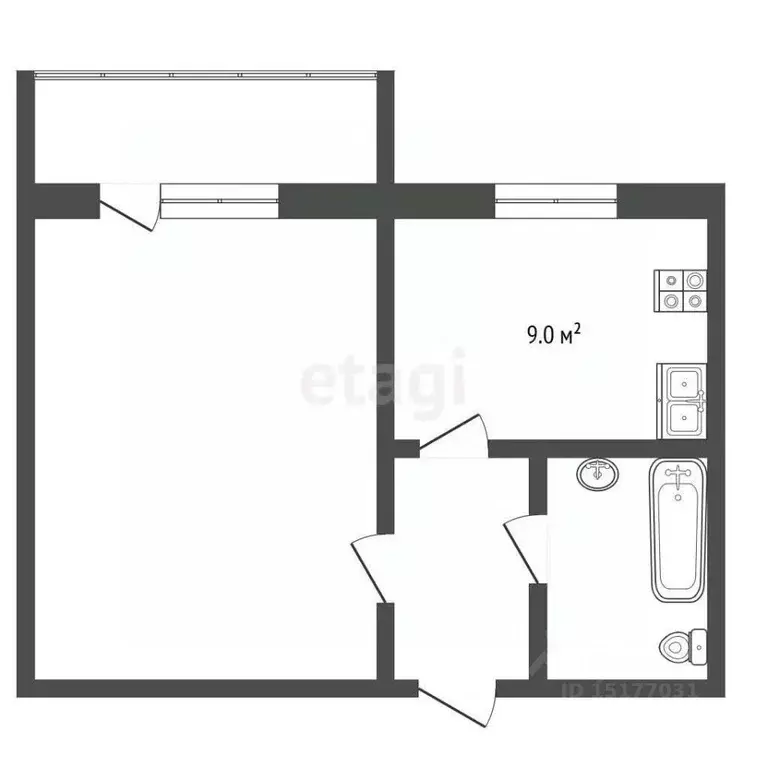 1-к кв. Ямало-Ненецкий АО, Муравленко ул. Ленина, 64 (33.9 м) - Фото 1